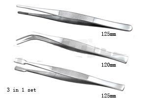 stainless steel tweezer 3pcs set