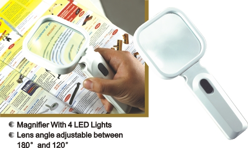 magnifier, with 4LED,80x80mm glass lens