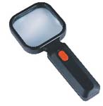 handheld magnfiier, 80x80mm rectangle lens, 4xLED bulbs